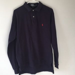 Men’s Long-Sleeve Polo by Ralph Lauren Sz M Navy